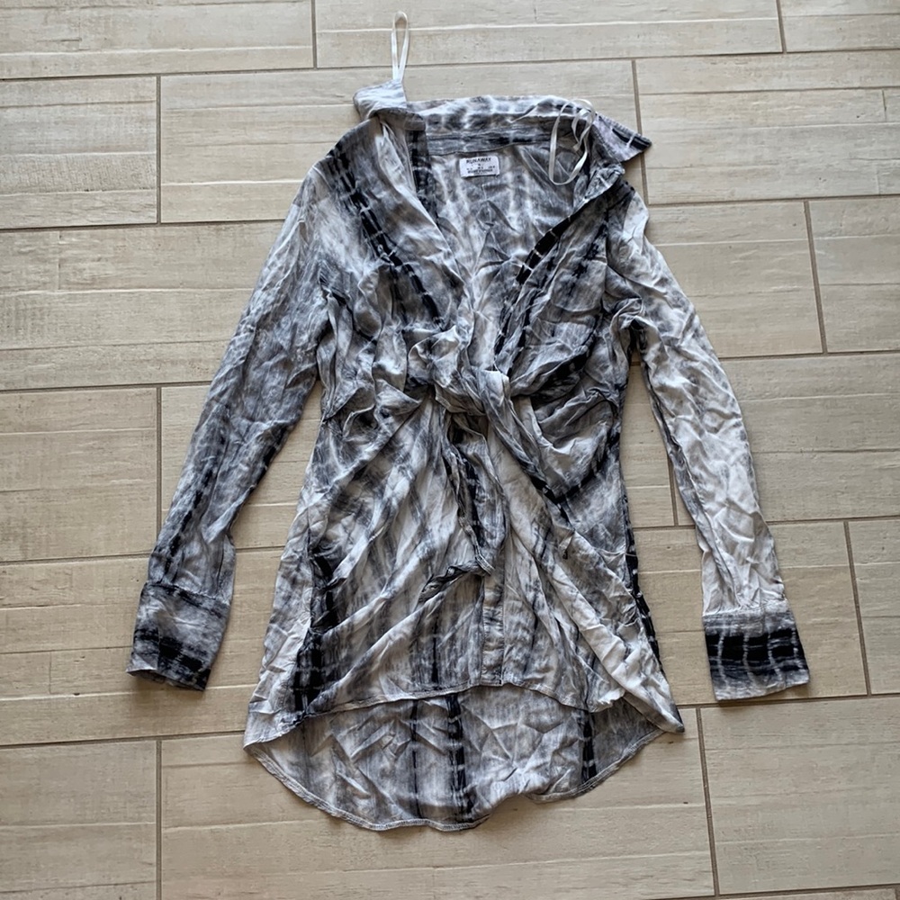 RUNWAY tie dye dress long sleeve midi
